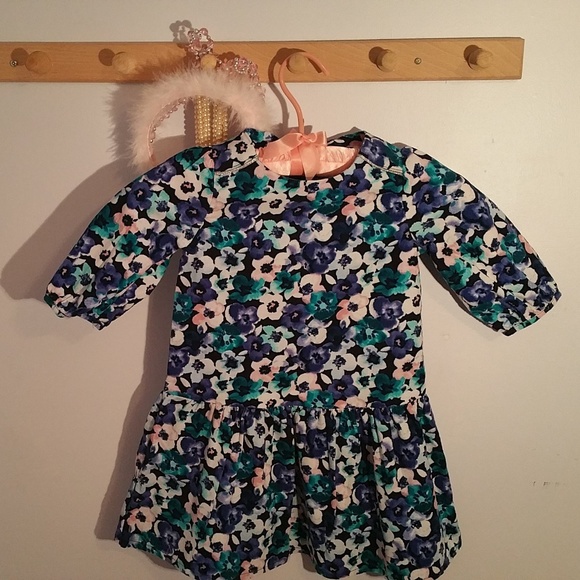 COPY - Gymboree Size 3T Blue Pansy Corduroy Dress